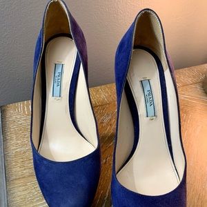 Prada navy blue suede pumps size 9,5 US 40 EU